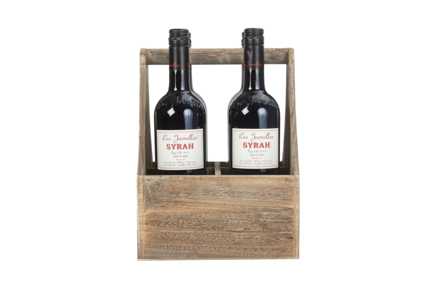 Oak Effect Wooden Bottle Carrier