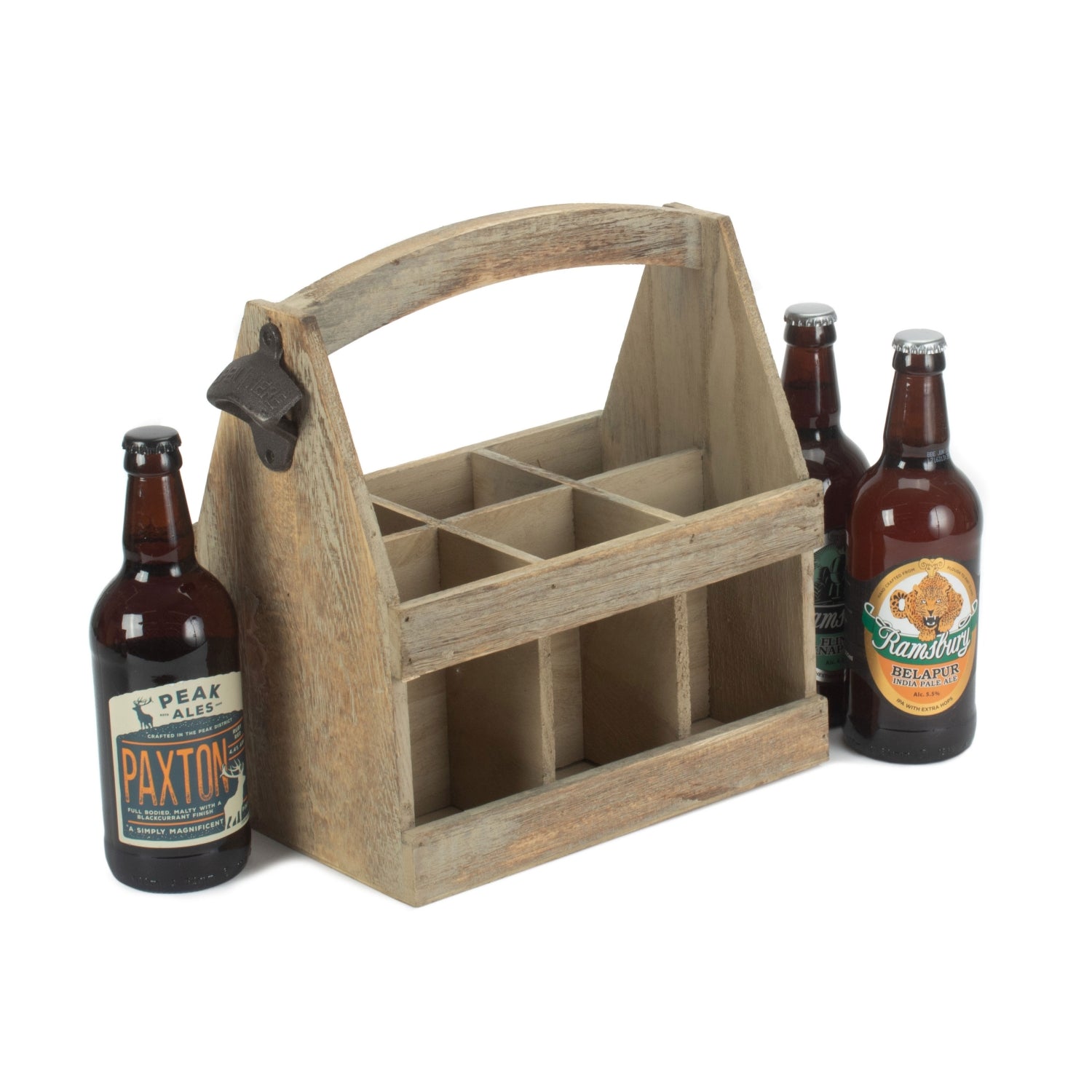 Oak Effect Wooden Bottle Carrier