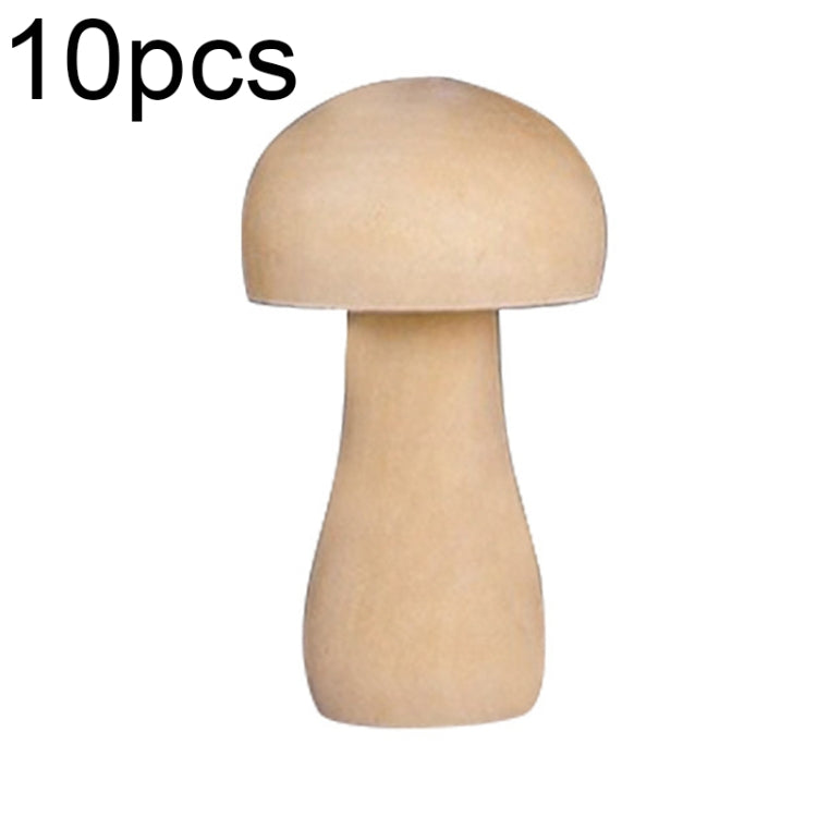 10pcs Wooden Mushroom Head DIY Painted Toys Children Early Education