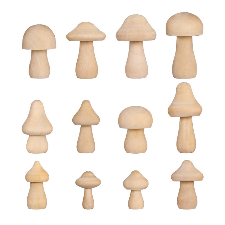 10pcs Wooden Mushroom Head DIY Painted Toys Children Early Education