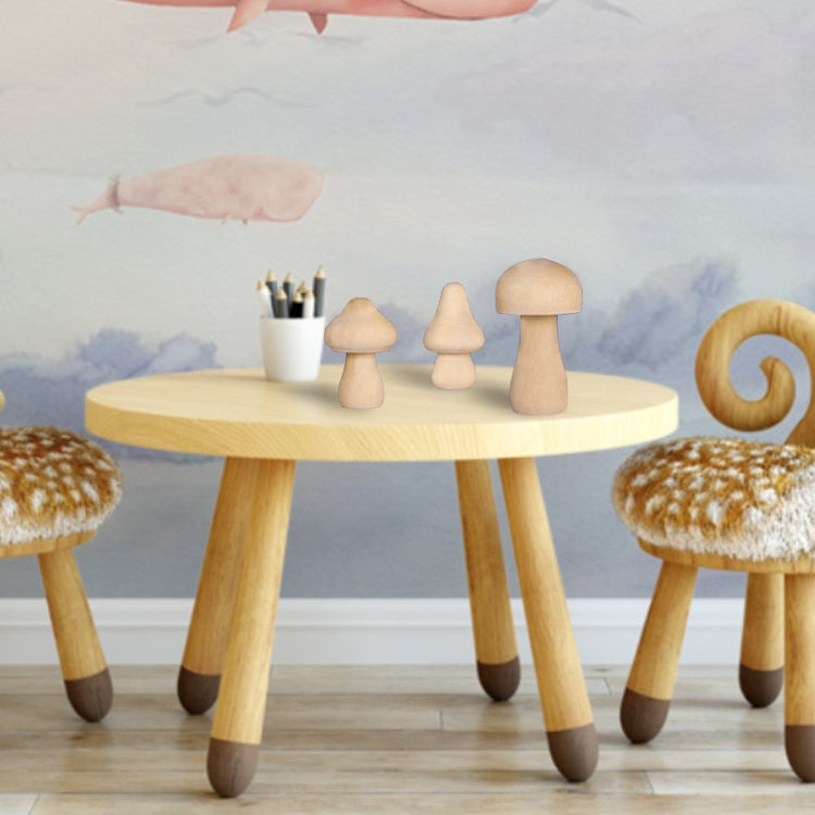 10pcs Wooden Mushroom Head DIY Painted Toys Children Early Education