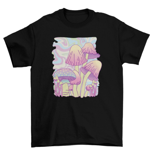 Mushrooms psychedelic nature t-shirt