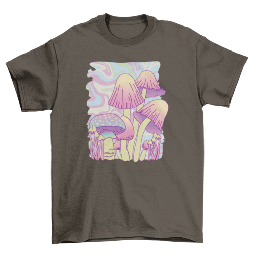 Mushrooms psychedelic nature t-shirt
