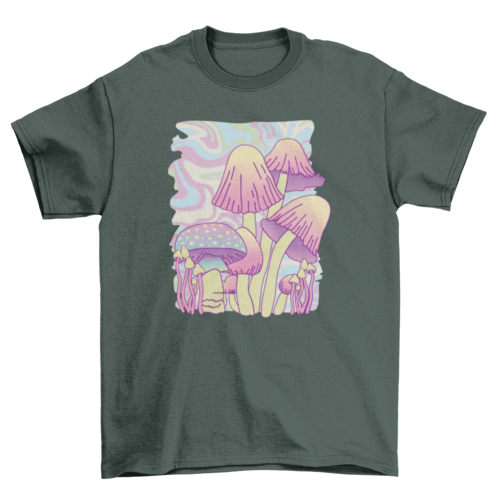 Mushrooms psychedelic nature t-shirt