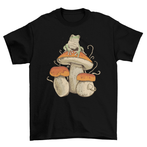 Frog on mushroom t-shirt