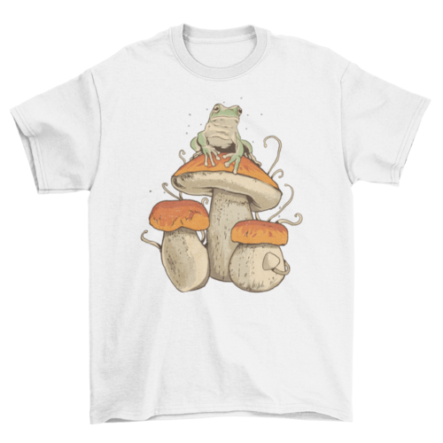 Frog on mushroom t-shirt
