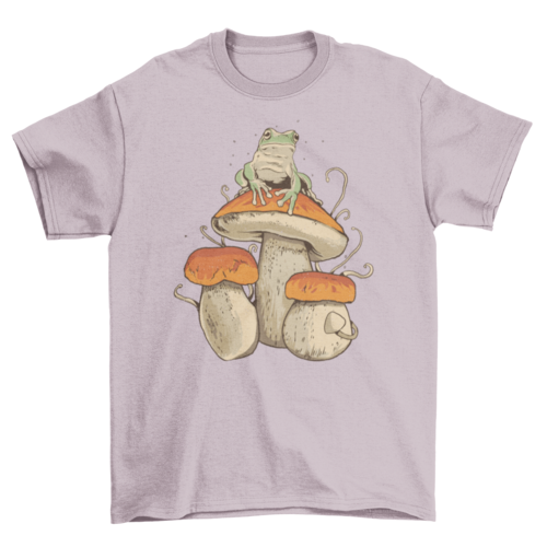 Frog on mushroom t-shirt