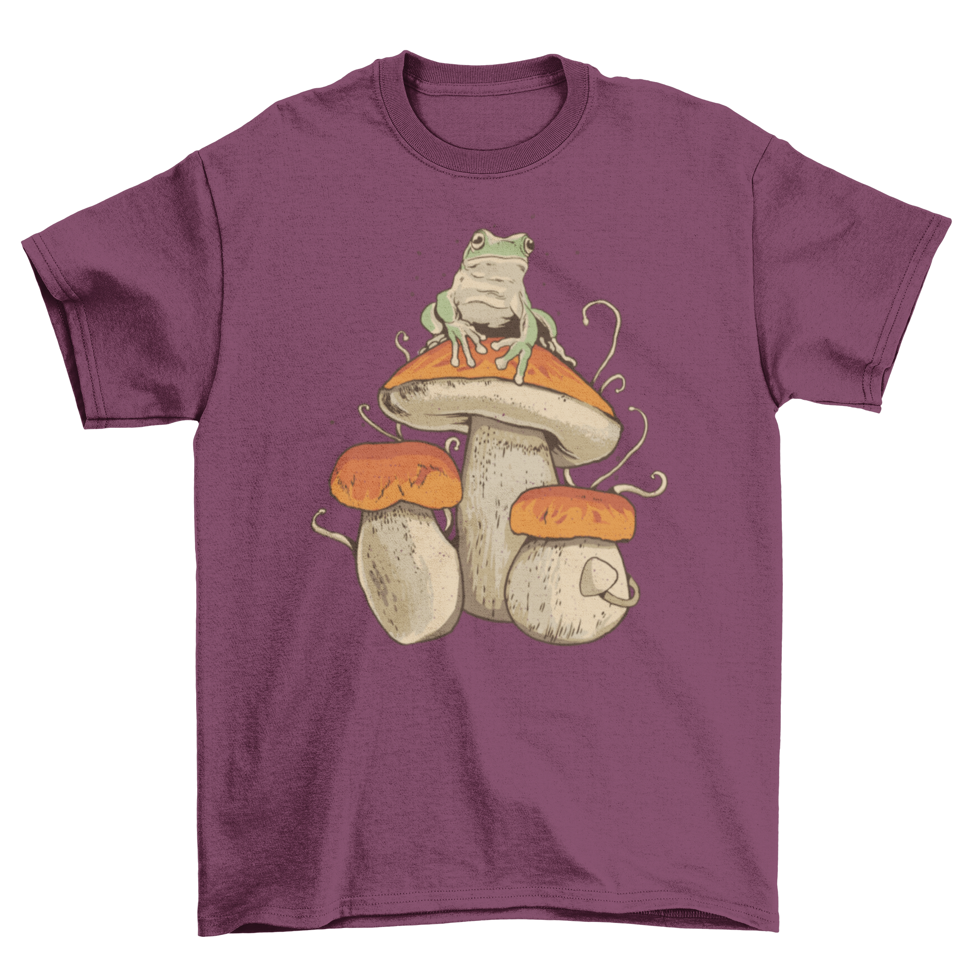Frog on mushroom t-shirt