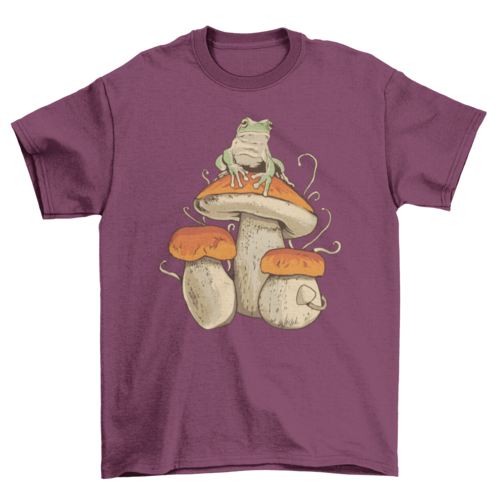 Frog on mushroom t-shirt