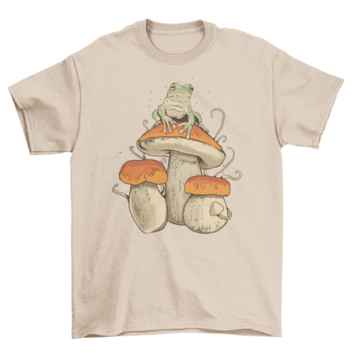Frog on mushroom t-shirt