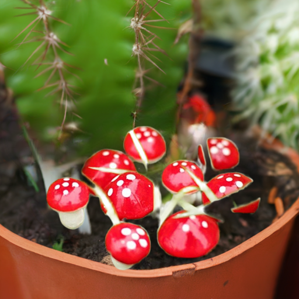 10Pcs 2cm Artificial Mini Mushroom Miniatures