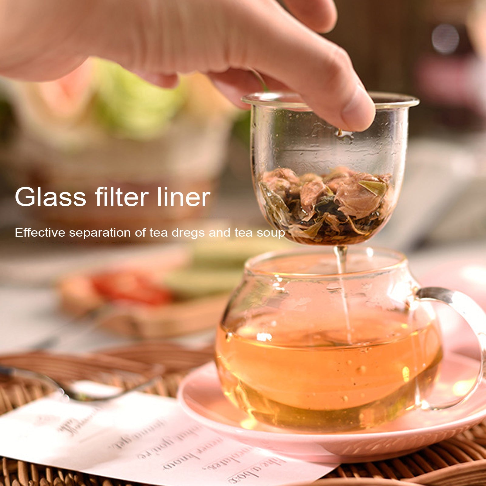 Glass Mushroom Tea Cups Set with Infuser - Tea Presser 10 OZ